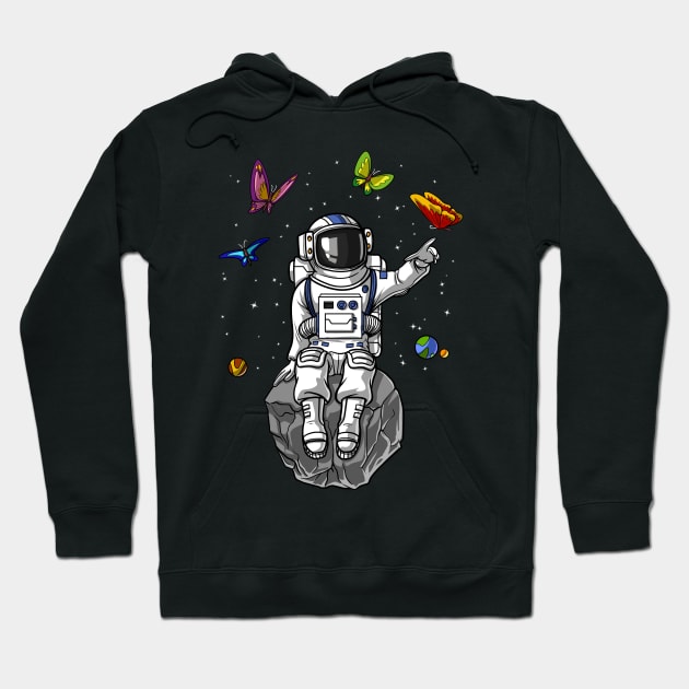 Psychedelic Astronaut Butterflies Hoodie by underheaven